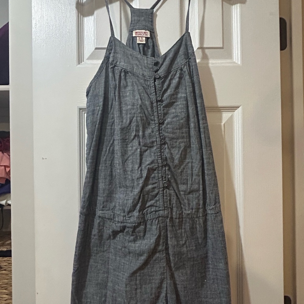 Gray Button-Down Romper